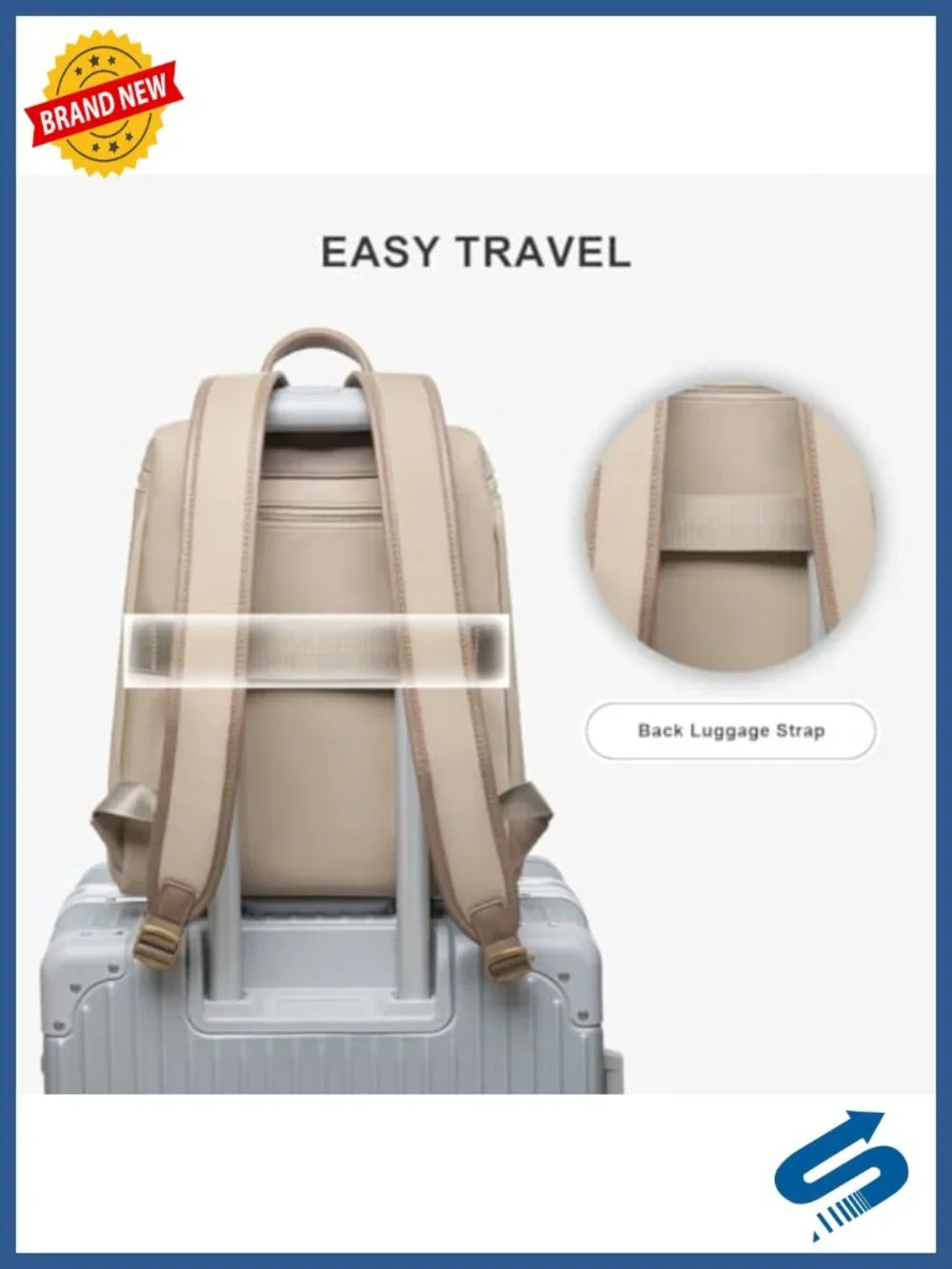 Lightweight Water Resistant Nylon Laptop Backpack for Women